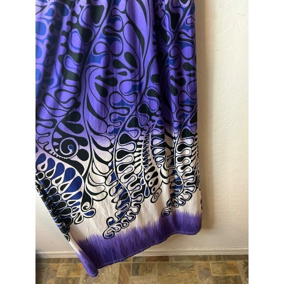 iB Diffusion Artsy Fun Print Maxi Dress Sz M Purple Black White - Picture 4 of 6